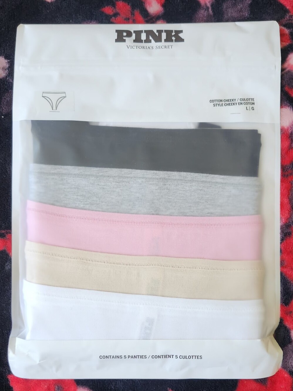 Victoria Secret PINK Cotton Bikini Panties Set Size Large NIP